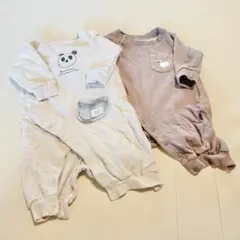 tete a tete 長袖ロンパース2点セット パンダ・ひつじ