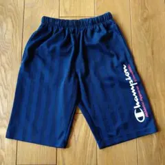 Champion ネイビー ストライプ ハーフパンツ　キッズ160cm