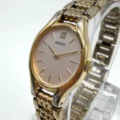 極美品 稼働品 SEIKO クォーツ レディース 腕時計 オーバル コンビ
