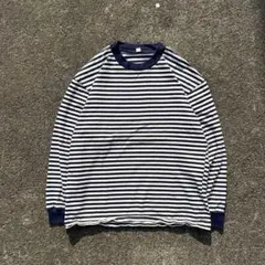 00s OLD UNIQLO ボーダーロンT y2k ノームコア　短丈アーカイブ