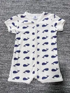 クジラ柄ロンパース 6m オーガニックコットン