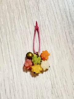 京都まるん　ナナコプラス　キーホルダー　金平糖ストラップ　鈴付き　根付