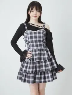 Ank Rouge サイドハートあきティアードワンピース