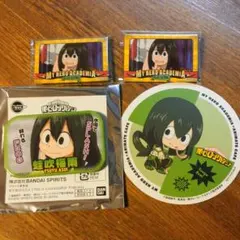 ヒロアカ 缶バッジ コースター 蛙吹 梅雨 4点セット