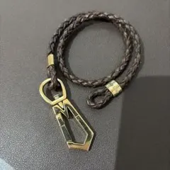 ブラウン編み込みレザーブレスレットのサムネイル