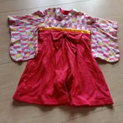 袴ロンパース　 和風　花柄　 着物 女の子