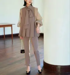 【極美品】RUIRUE BOUTIQUE オーガンジースリーブ セットアップ M