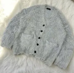 MAISON SPECIAL フラッフィーシャギーカーディガン 水色 F