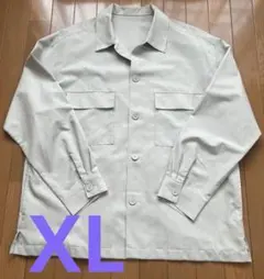 GU メンズ　CPOシャツ　薄手　ホワイトベージュ　長袖シャツ