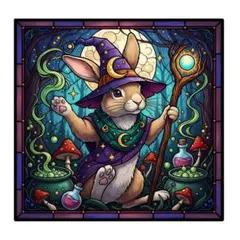 ウサギの魔法使いイラスト銀の額付き発送♥ - メルカリ