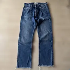 ZARA TRF ストレートデニム ダークブルー フリンジ裾