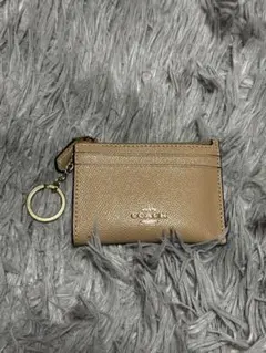 コーチ　カードケース　フラグメントケース　coach ベージュ　ミニ財布