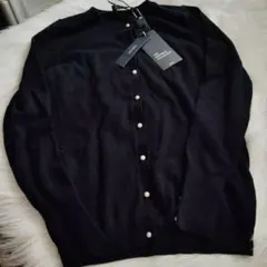 新品　ZARA　パールボタンニットカーディガンネイビーМ