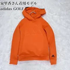 アディダスゴルフ 泉里香着用 ビッグロゴ フーディー オレンジ S HG8252