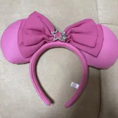 ピンク ミッキー型カチューシャ 星飾り付き