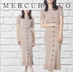 美品】MERCURYDUO 2WAYニットキャミワンピースセット ピンクベージュ