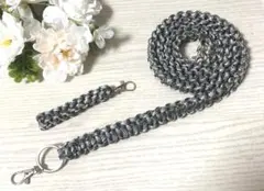 ハンドメイド　パラコード　ロングストラップ　シベリアンカモ 132センチ