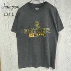 Champion チャンピオン　刺繍　半袖　Tシャツ　グレー　L 美品　大学