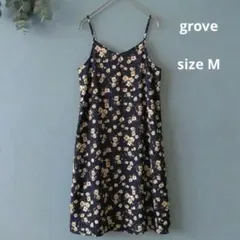 grove 花柄キャミワンピ ネイビー ワンピース ワールド 春夏