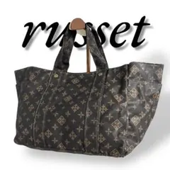 美品　russet　388　ハンドバッグ　ポリエステル　ダークグリーン
