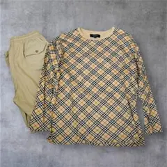 バーバリーロンドン ルームウェア セットアップ M ベージュ 綿 ホースロゴ