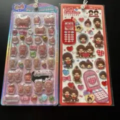 モンチッチ　うるちゅるPOPSEAL ポップシール　平成はっぴーフォン　2枚組
