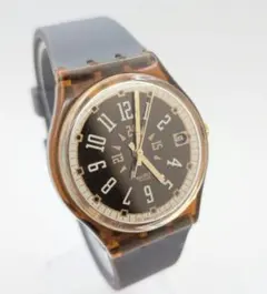ジャンク品】Swatch スウォッチ クォーツ ラウンド ゴールド オレンジ 