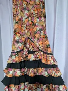イベリア購入】 フラメンコ衣装 スカート パープル ペイズリー柄
