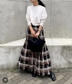 TODAYFUL Chambray Check Skirt*36のサムネイル