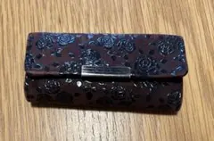 【直営店購入】甲州印伝 キーケース（バラ柄）