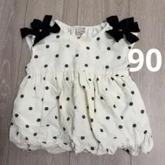 petit main ドット柄リボンタンクトップ 90cm