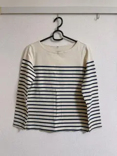 無印良品⭐︎ボーダーカットソー アイボリー×ネイビー ストライプ