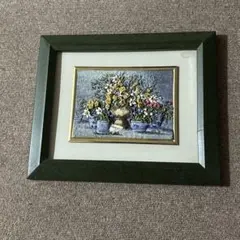 N. MIURA 三浦昇 李文魯 リームンロー 油彩画 小花いっぱい 黄色い花