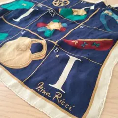 Nina Ricci シルクスカーフ ネイビー