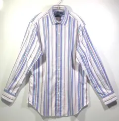 ポロラルフローレン　 長袖シャツ　USAサイズ　M　 ストライプ　香港製