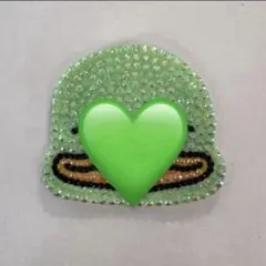 うちわデコ パーツ 緑 ストーン