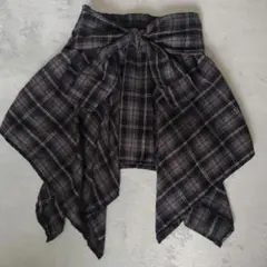 チェック柄ミニスカート リボン付き タグなし