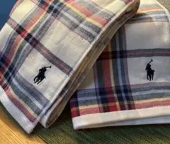 新品未使用　ラルフローレン　マドラスガーゼ　ロングタオル　　2枚セット　フェイス