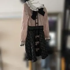 レースチェック　リズリサ　LIZLISA 長袖　ワンピース 110