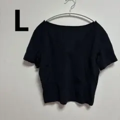 美品✨黒 Vネック【Ｌ】 半袖Tシャツ フィットネスTシャツ