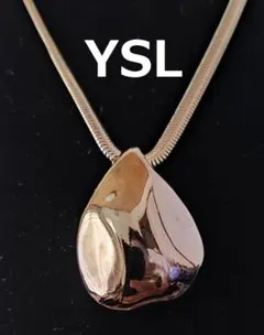 YSL イヴ・サンローラン ティアドロップネックレス シルバートーン