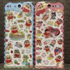 ②クレヨンしんちゃん　ぷっくり クリアシール ステッカー　2枚セット