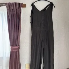 フロントボタン サロペット オールインワン カーキのサムネイル