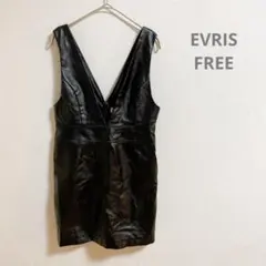 エヴリスEVRIS レザーライクVネック　ジャンスカ　FREEのサムネイル