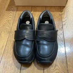 asics 黒　ブラック　ローファー　受験　18.5cm