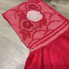 振袖用●未使用同然●変わり絞りの綺麗な色の正絹帯揚げ●総手絞り