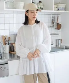 ニコアンド　タグ付き新品プレミアムローンティアードブラウス