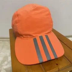 adidas オレンジ ストライプキャップ ランニング用