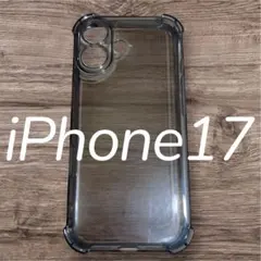 iPhone17スマホケース　レンズ保護　ブラック　クリアのサムネイル