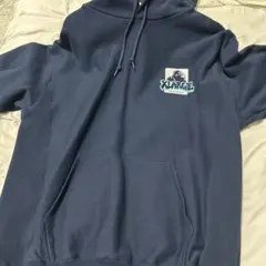 XLARGE ネイビー フード付きパーカー